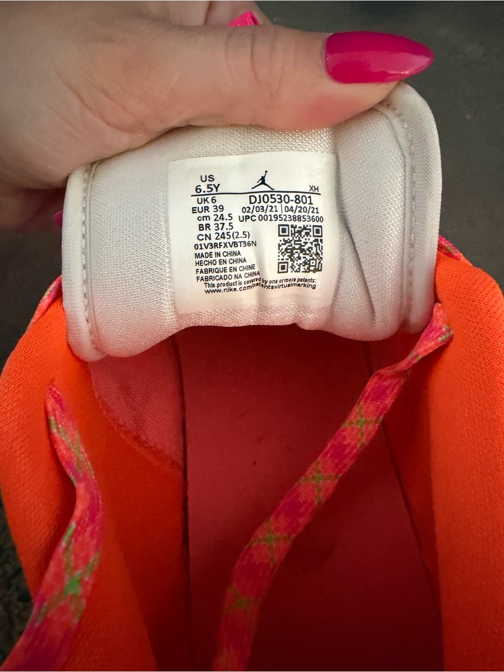 Air Jordan 1 Low SE GS 6.5Y Arctic Punch Pink Orange DJ0530-801 - Picture 4 of 7